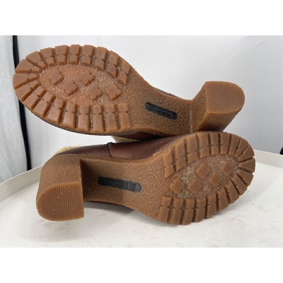 NWOB Women’s  Timberland Glancy Shearling Leather Ankle Boots Brown 8 - Picture 6 of 6